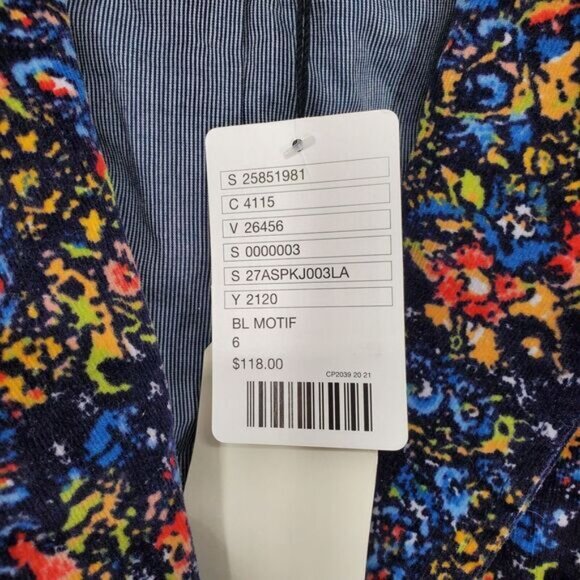 Women's ANTHROPOLOGIE CARTONNIER Floral Corduroy Peplum Blazer Size 6 NEW - Picture 3 of 5